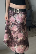 Floral Print Bodycon Maxi Skirt