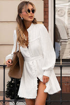 Tassel Sleeve Waisted Boho Dress