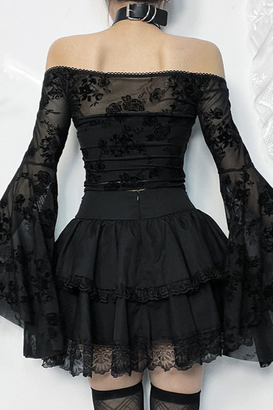 Gothic Cross Chain Layered Skirt