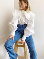 Loose Cotton Babydoll Blouse