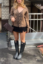 Soft Mohair Animal Print Cardigan