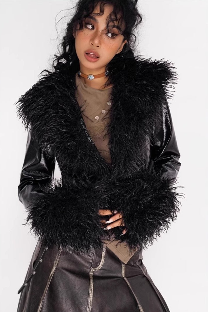 Vintage Style Glossy Jacket Coat