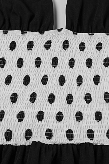 Polka Dot Ruched Halter Mini Dress