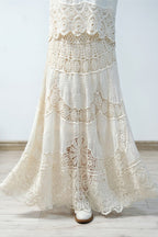 Crochet Lace A-Line Maxi Skirt