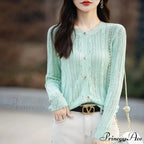 100% Cotton Sleek O-Neck Knitted Cardigan