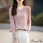 100% Cotton Sleek O-Neck Knitted Cardigan