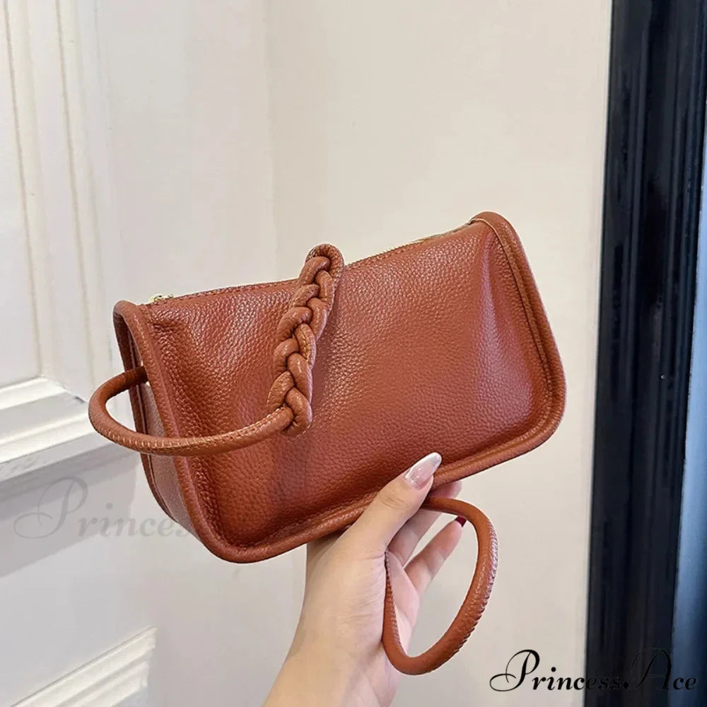 100% Genuine Bovine Hide Leather Crossbody Purse