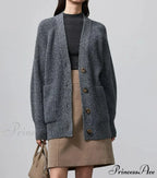 100% Merino Wool V-Neck Thicken Cardigan