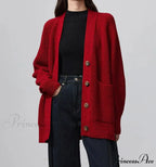 100% Merino Wool V-Neck Thicken Cardigan