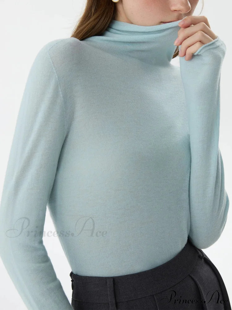 100% Wool  High Neck  Slim Wool Jumper