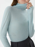 100% Wool  High Neck  Slim Wool Jumper