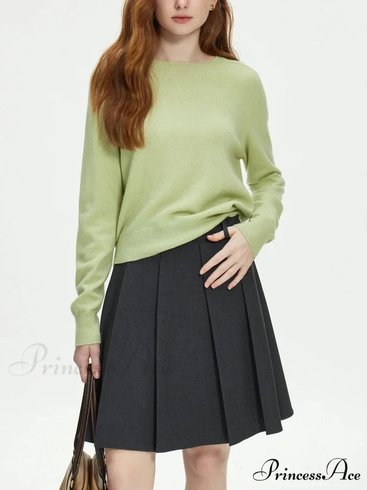 100% Wool  Uninterrupted  Crew Neck Pullover