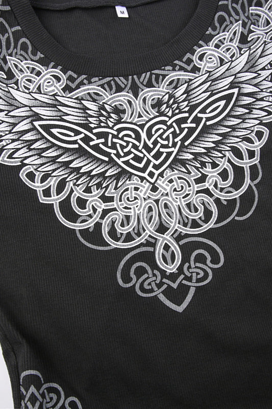 Heart Wings Slim Fit Ribbed T-shirt