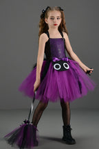 Spider Web Witch Dress Kid Halloween Costume