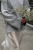 Cotton Loose Fit Off-Shoulder Knit Sweater