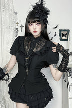 Lace Hollow Slim Gothic Blouse
