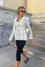 Chic Polka Dot Cropped Jacket