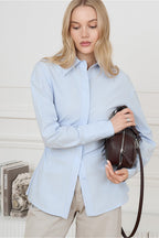 Vintage Cotton Ruched Waist Slim Fit Blouse