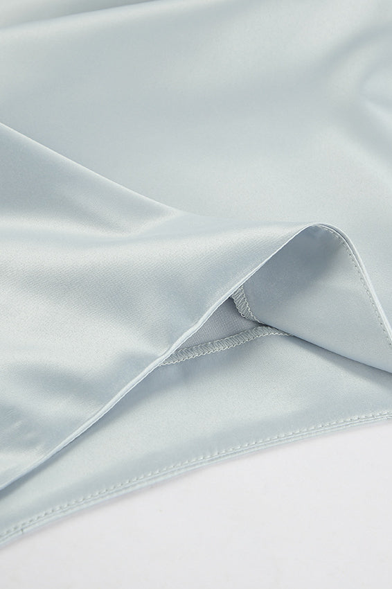 Satin High-Slit A-Line Midi Skirt