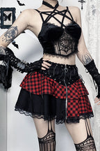 Gothic Vibe Layered Panel Skirt