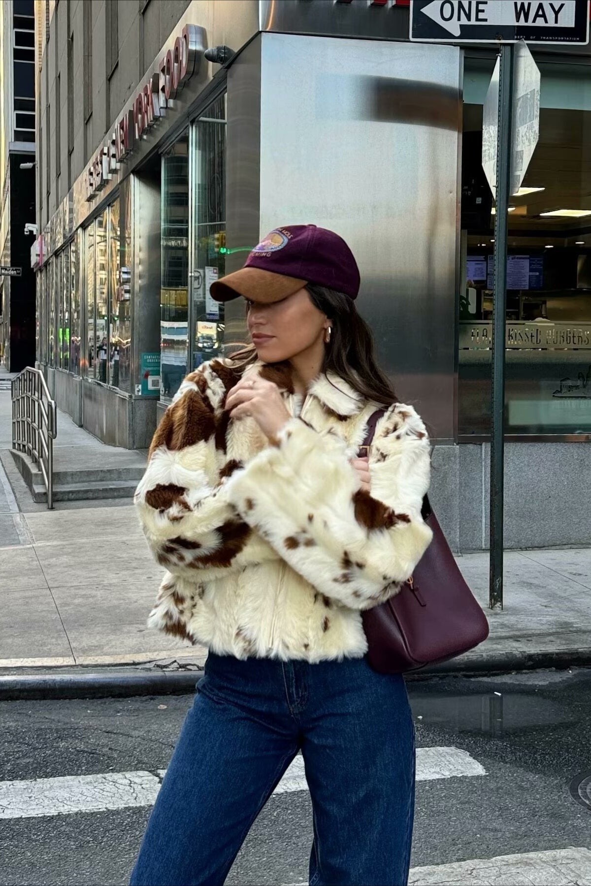 Stylish Leopard Print Faux Fur Coat