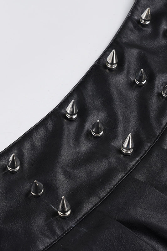 Punk Style Bow Patch Mini Skirt