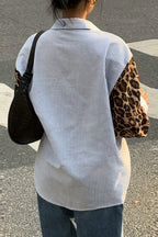 Street Style Leopard Stripe Casual Blouse