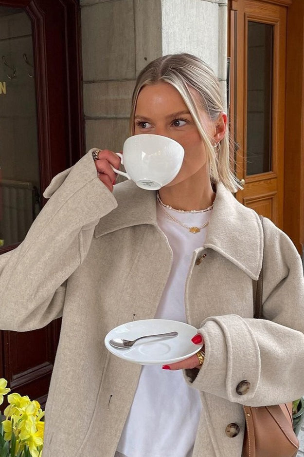 Simple Khaki Wool Jacket