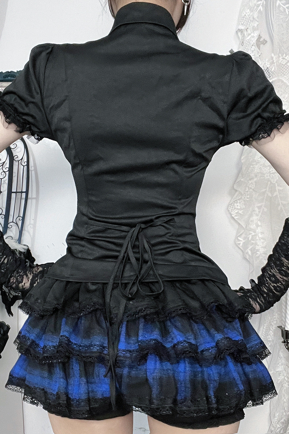 Gothic Vintage Edge Detail Blouse