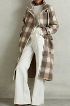 Vintage Plaid Belted Wool Coat