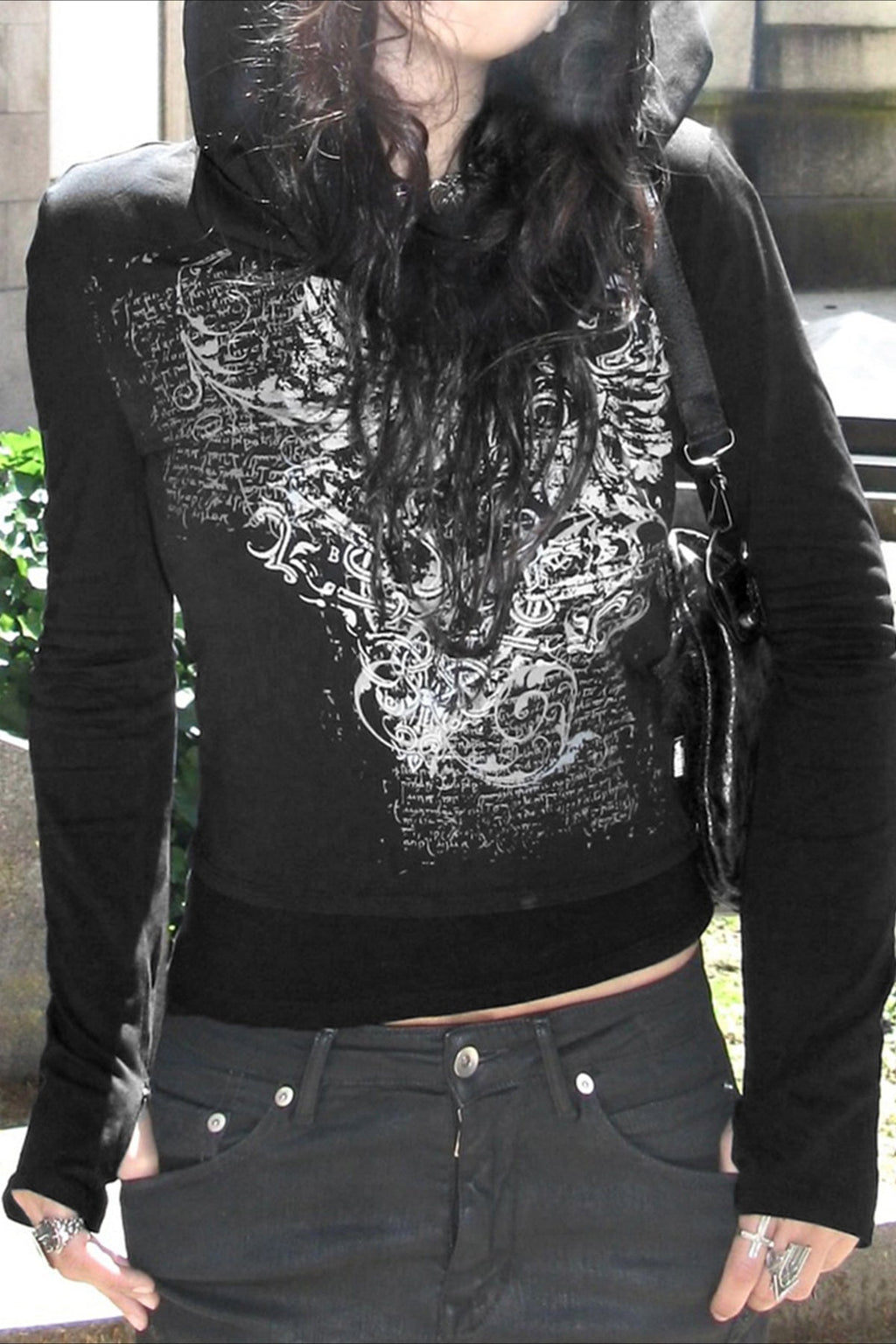 Slim Fit Printed Gothic T-shirt