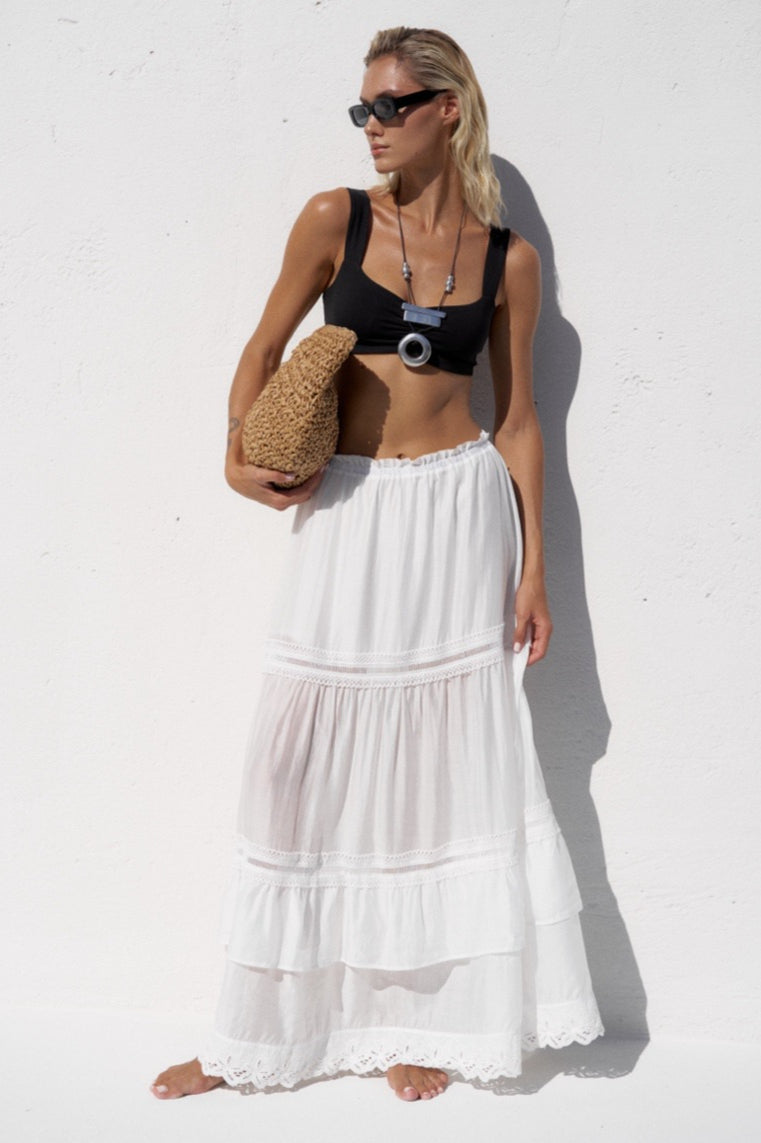 French Style White Ballerina Puff Skirt