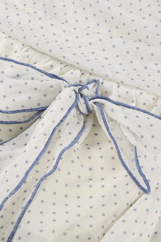 Retro Polka Dot Tie Mini Skirt