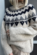 Vintage Loose Fit Jacquard Knit Sweater