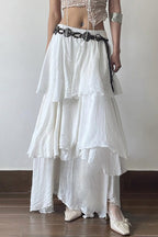 Low Waist Asymmetrical Maxi Skirt