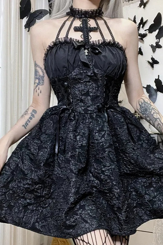 Halloween Gothic Spaghetti Strap Dress