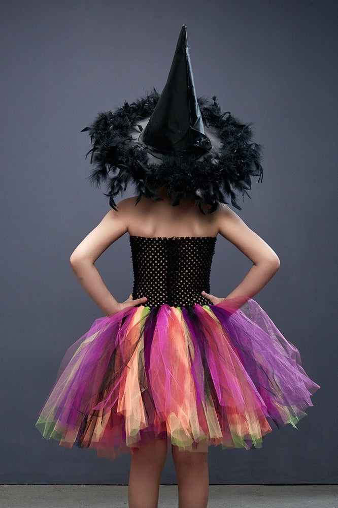 Colorful Witch Tutu Kid Halloween Costume
