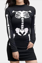 Skull Print Bodycon Mini Dress