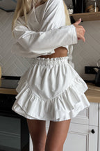 Ruffled High Waist Tiered Skirt