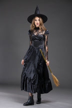 Sexy Black Lace Witch Cosplay Halloween Costume