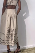 Printed Wide Hem Maxi Boho Dress