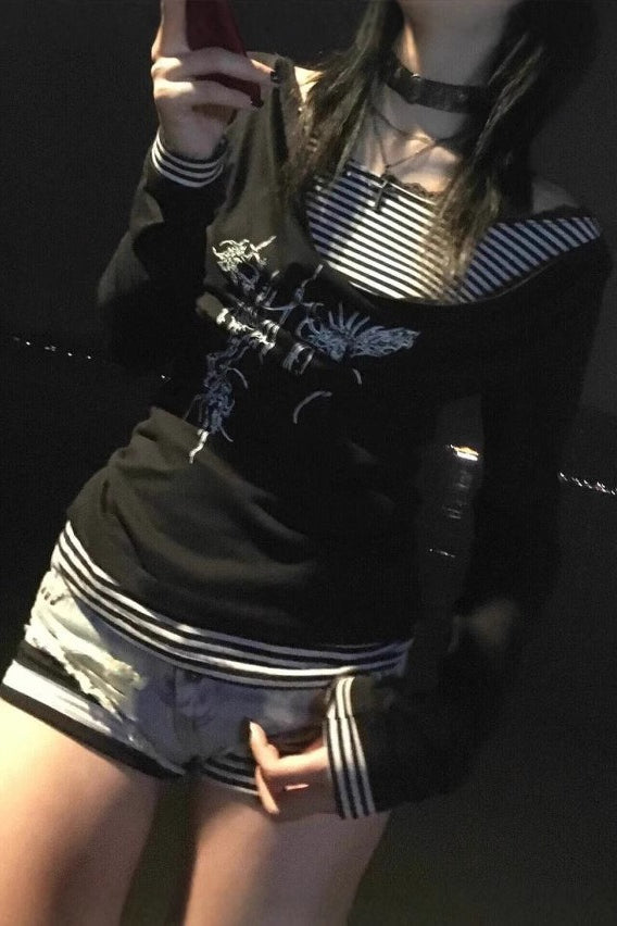 Y2K Street Layered T-Shirt