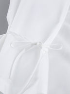 Bow Tie Long Sleeve White Blouse