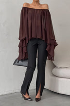 Loose Fit Vintage Off-Shoulder Knit Top