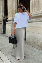 High Waist Tie Mermaid Maxi Skirt