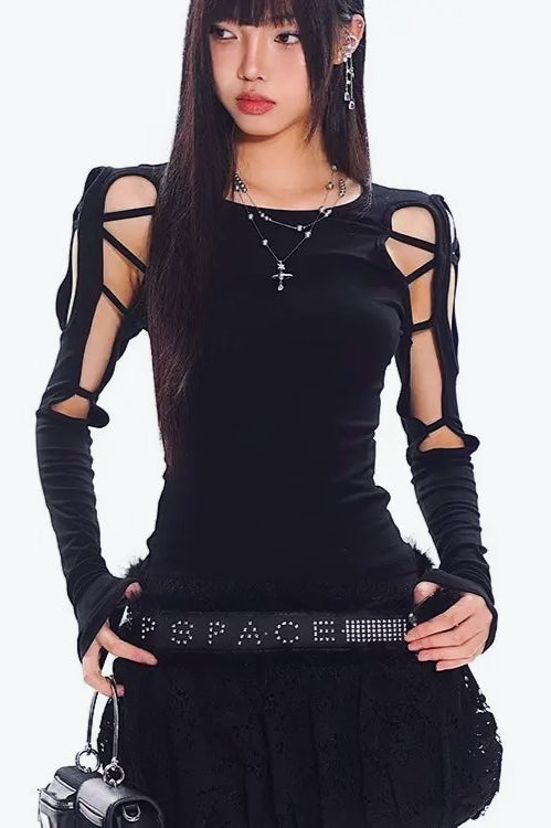 Y2K Gothic Print T-Shirt