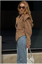 Trendy Tie Waist Short Coat