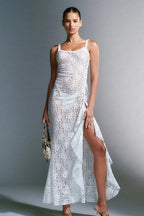 Strappy Lace Backless Maxi Boho Dress