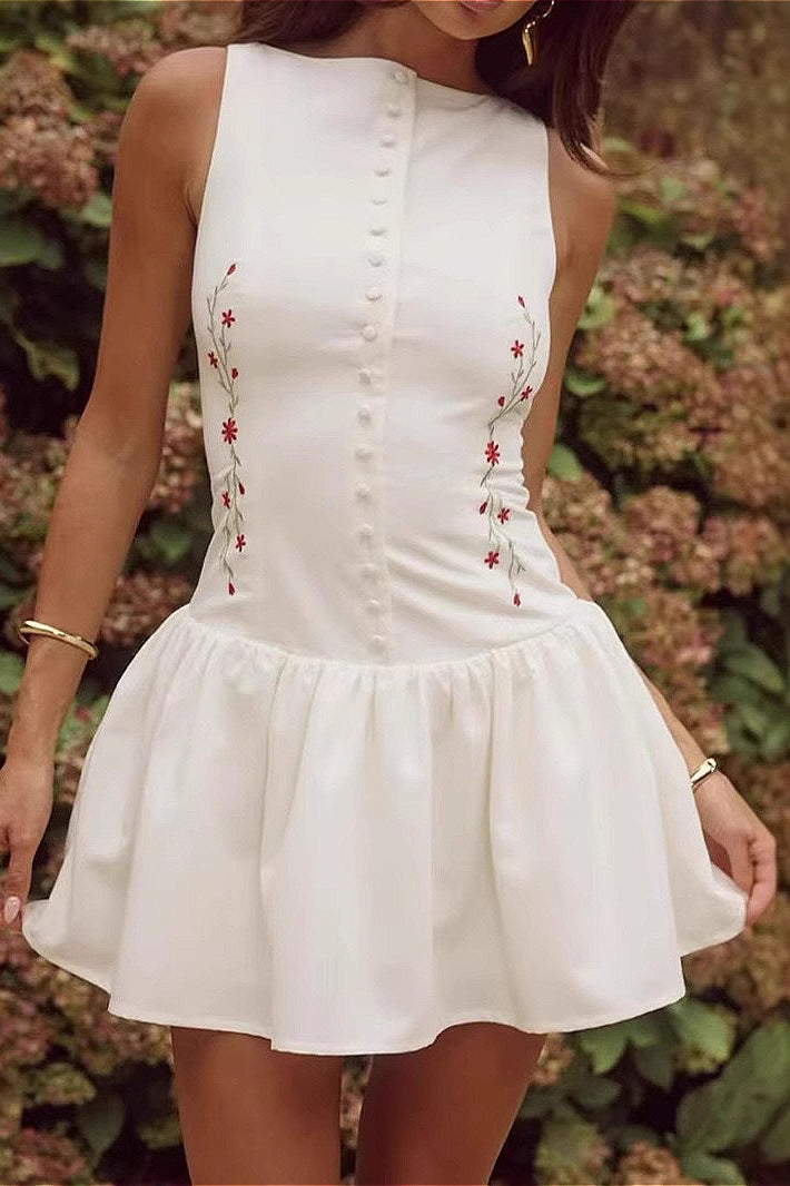 Fitted Embroidered Boho Dress