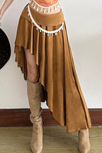 Printed Asymmetrical Slim Skirt